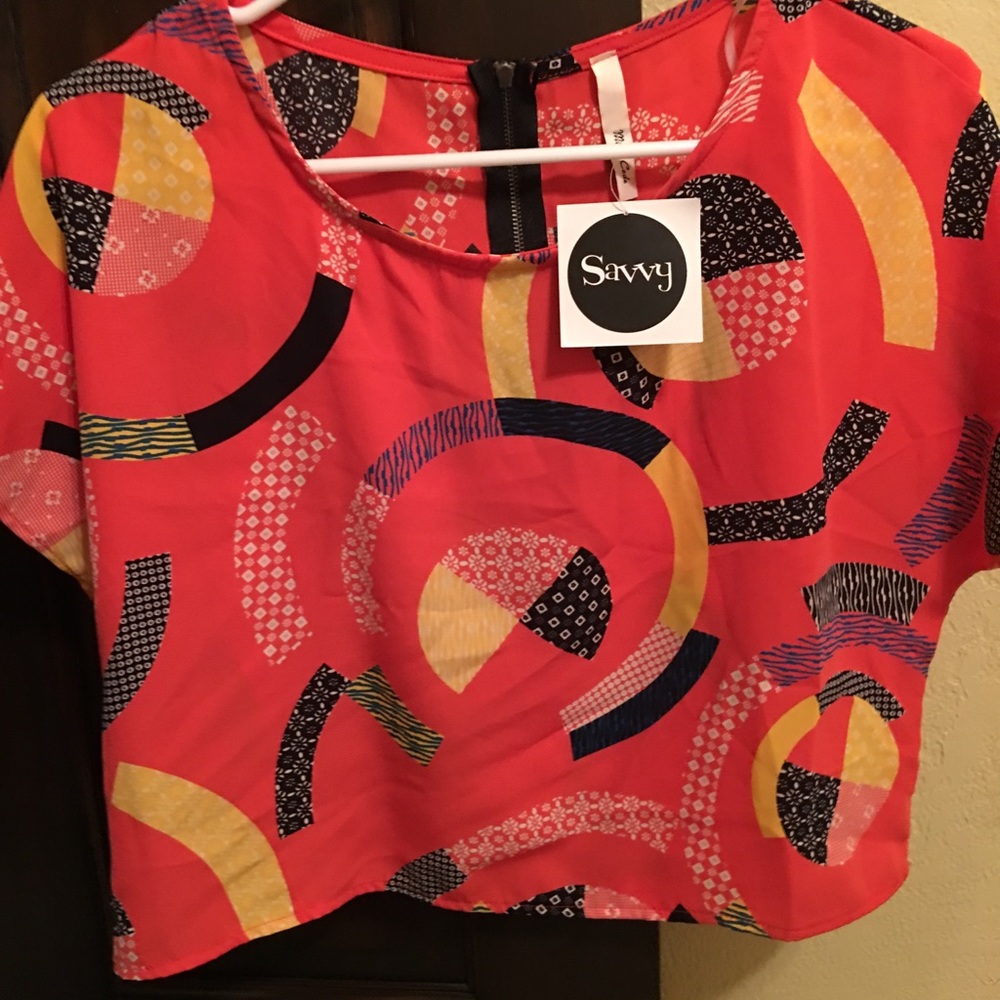 NWT bright color crop top